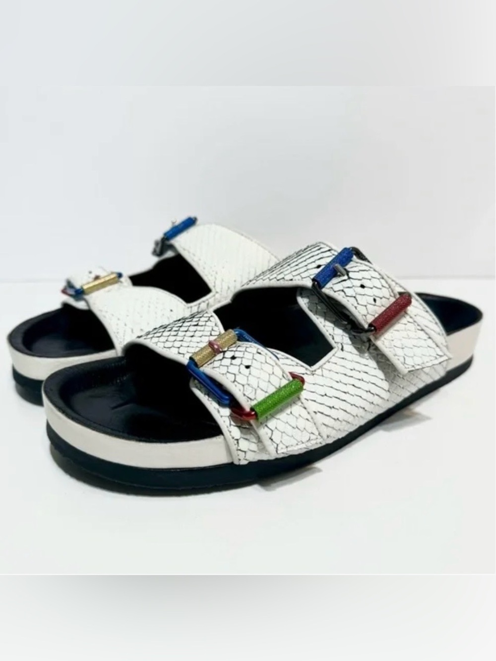 Zadig & Voltaire Keith Double Strap Off White Leather Sandals